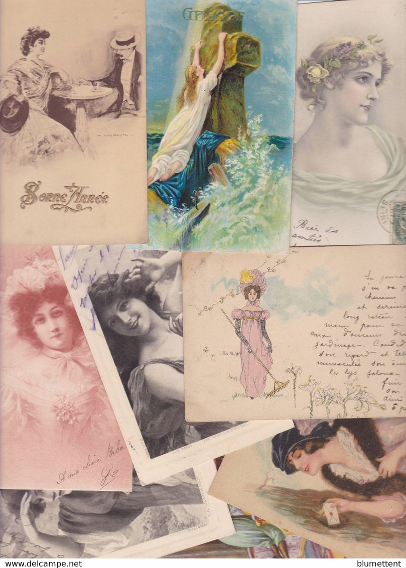 Lot 2664 De 10 CPA Femmes Women Fantaisie Déstockage Pour Revendeurs Ou Collectionneurs - 5 - 99 Postcards