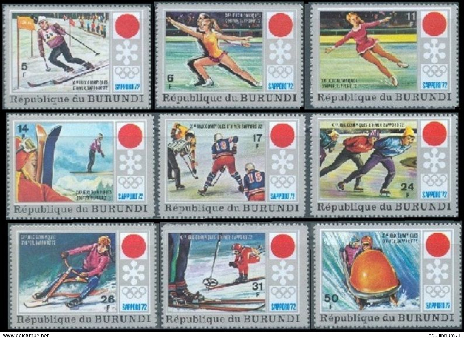 492/500** Jeux Olympiques D'hiver à  / Olympische Winterspelen In / Olympische Winterspiele In - Sapporo - BURUNDI - Neufs