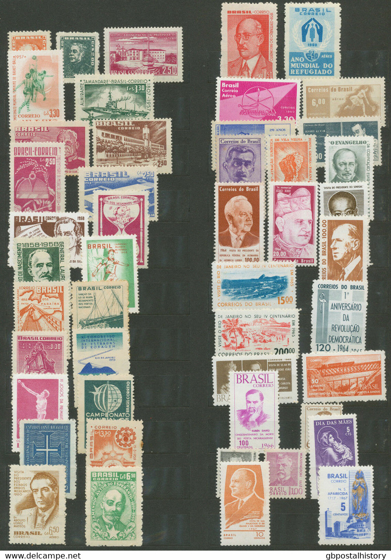 BRAZIL 1939/69, Superb U/M COLLECTION (117 Different Stamps Incl. VARIETY) - Collections, Lots & Series