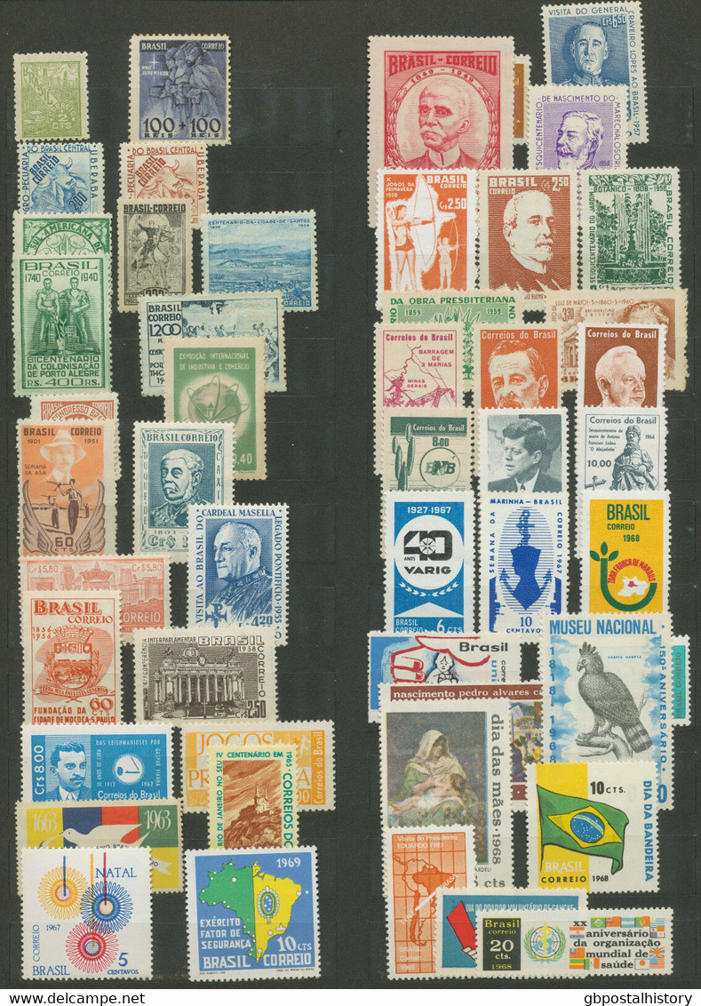 BRAZIL 1939/69, Superb U/M COLLECTION (117 Different Stamps Incl. VARIETY) - Colecciones & Series