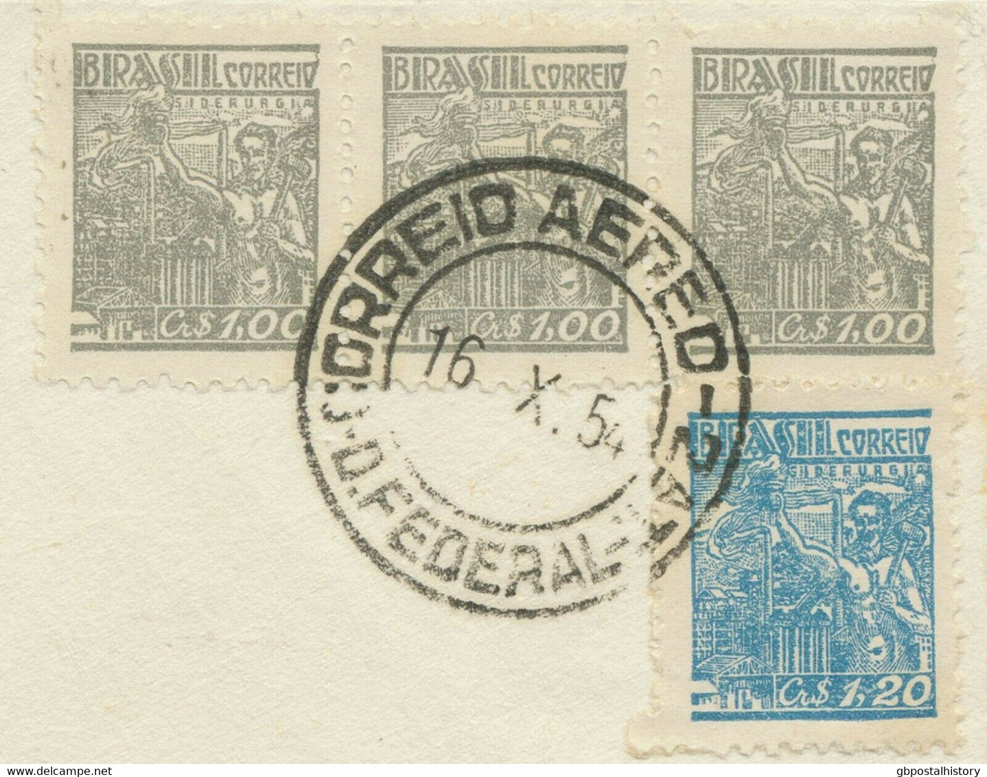 BRASILIEN 1954 Erstflug JAL (Japan Air Lines) „RIO DE JANEIRO – TOKIO“, ABART - Airmail