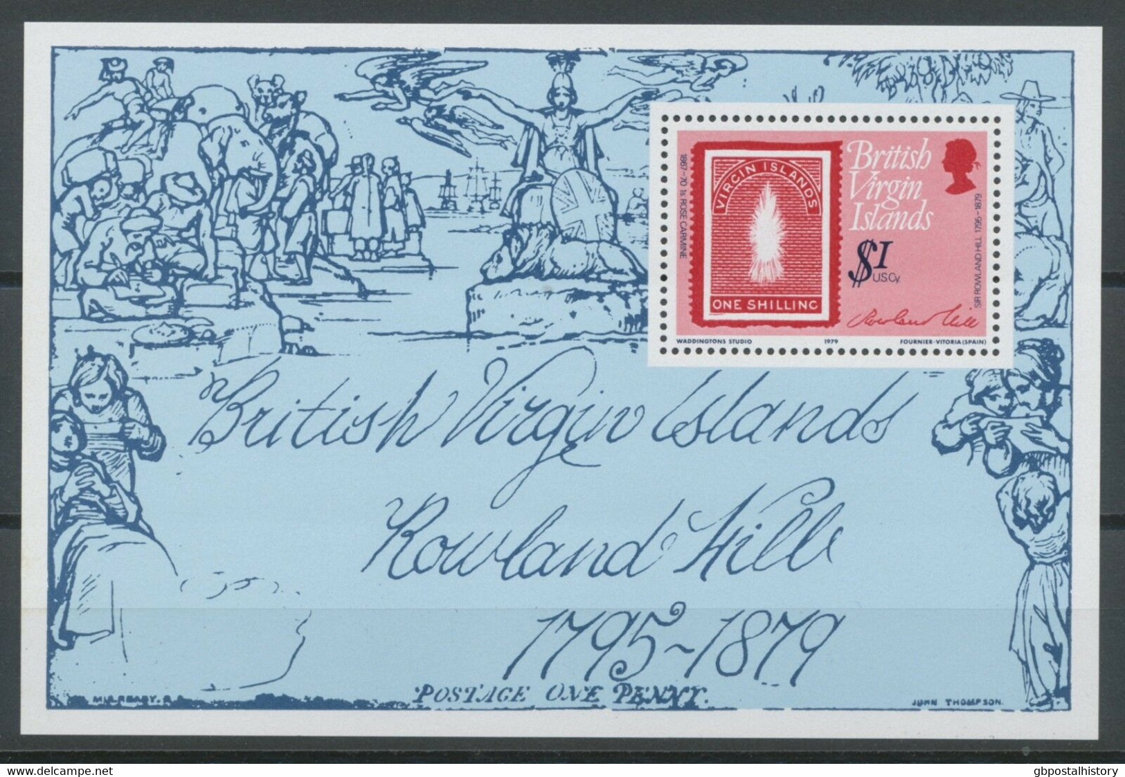 BRITISH VIRGIN ISLANDS 1979 100th Anniversary Of The Death Of Rowland Hill U/M - Virgin Islands, British