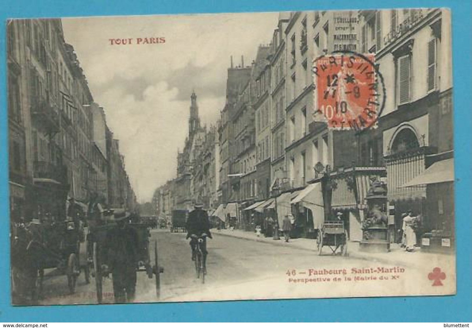 CPA TOUT PARIS 46 - Faubourg Saint-Martin Perspective De La Mairie Du Xème (Xème) Edition FLEURY - Arrondissement: 10