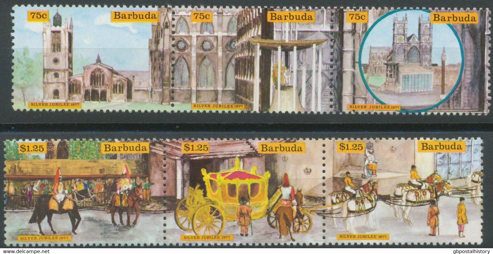 BARBUDA 1977 25 Jahre Regentschaft Königin Elisabeth II Silber Jubilee ** + FDCs - 1960-1981 Autonomie Interne