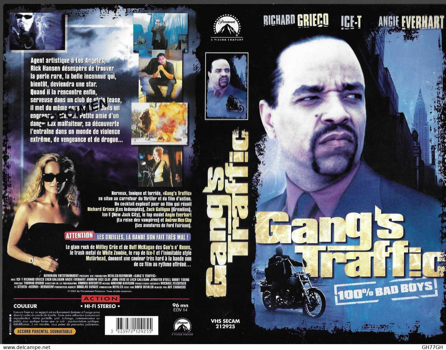 "GANG'S TRAFFIC" -jaquette SPECIMEN Originale PARAMOUNT VHS SECAM - Action, Aventure