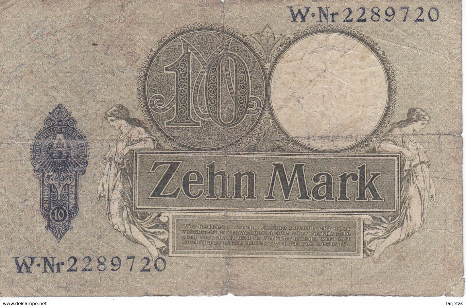 BILLETE DE ALEMANIA DE 10 MARK DEL AÑO 1906  (BANKNOTE) - 10 Mark