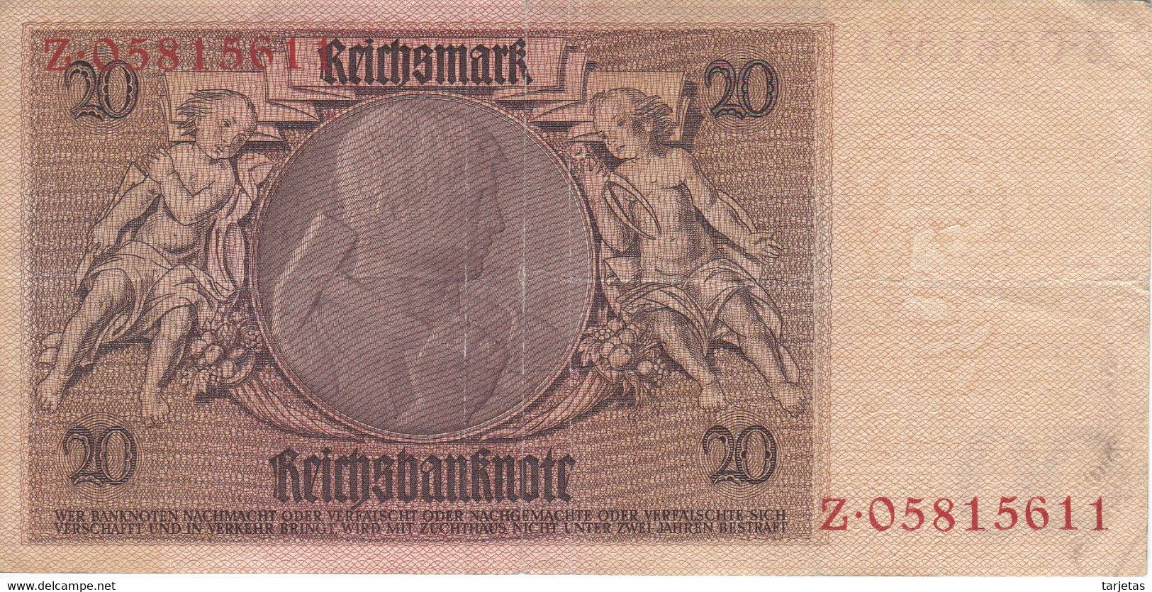 BILLETE DE ALEMANIA DE 20 MARK DEL AÑO 1929  (BANKNOTE) - 20 Reichsmark