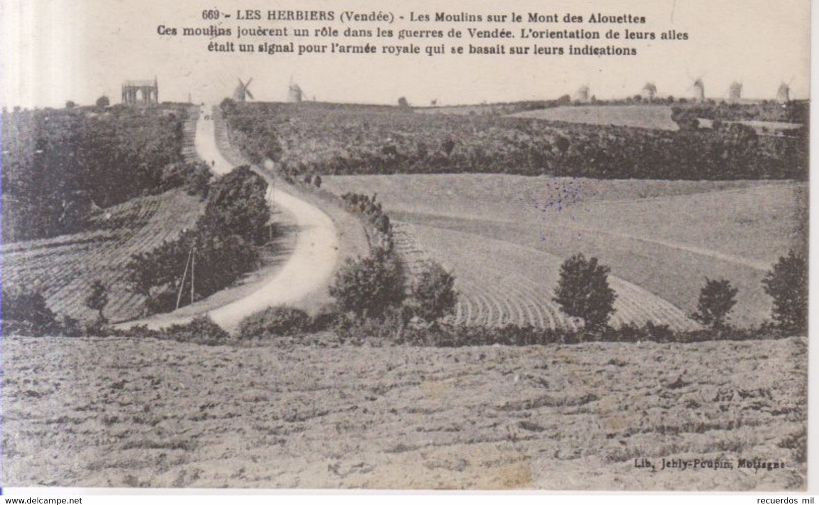 Les Herbiers Les Moulins Sur Le Mont Des Alouettes   1917 - Les Herbiers