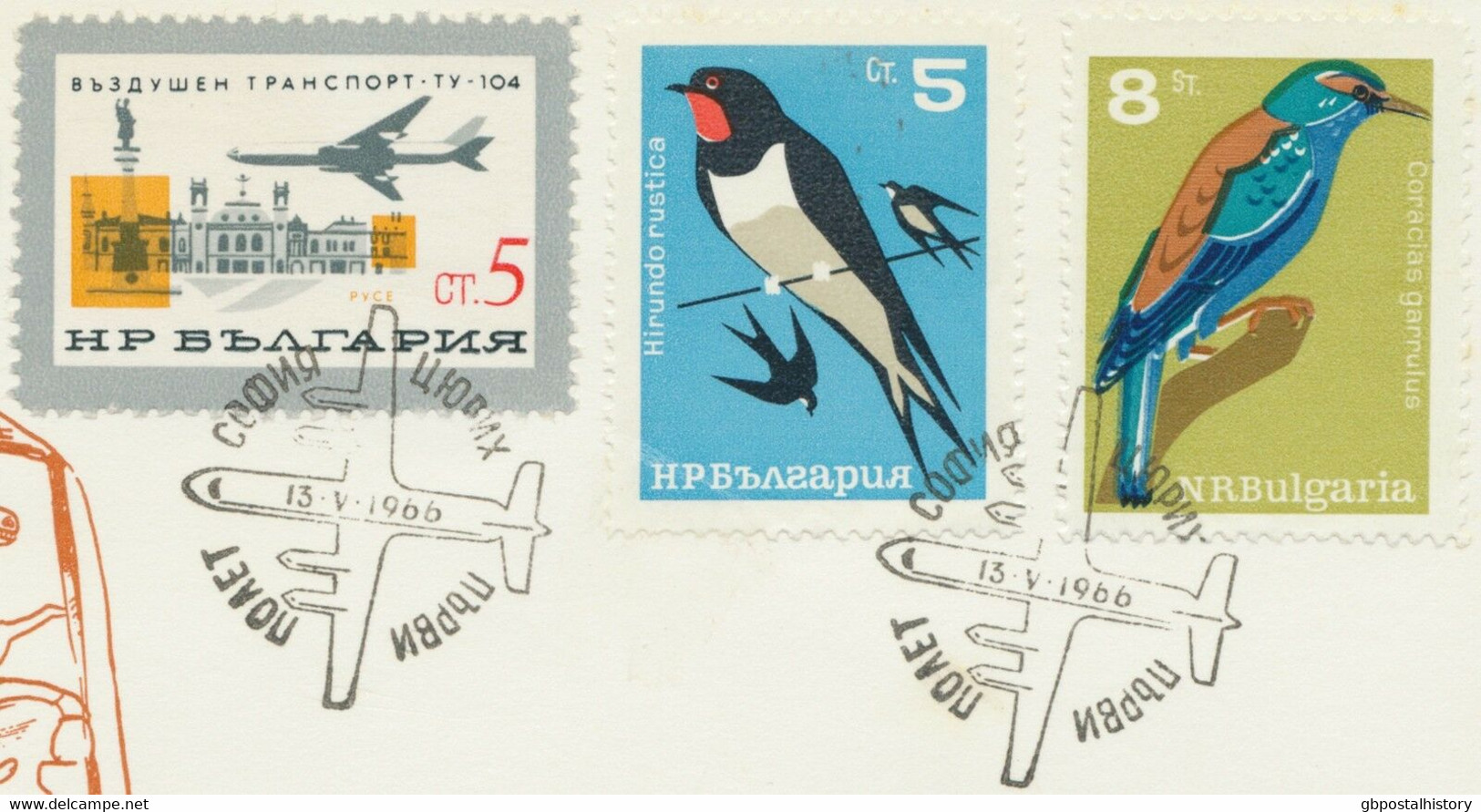 BULGARIEN 1966 Erstflug TABSO Erster Direktflug M. Iljuschin 18 „SOFIA - ZÜRICH" - Posta Aerea