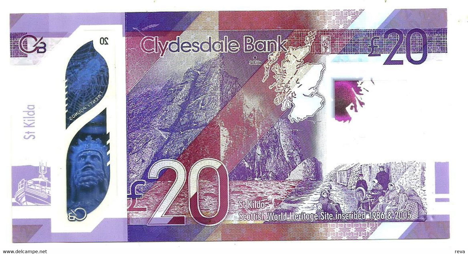 UNITED KINGDOM SCOTLAND CLYDEBANK 20 POUNDS MAN FRONT WOMAN ESBACK DATED 11-07-2019 UNC PNew POLYMER READ DESCRIPTION !! - 20 Pounds