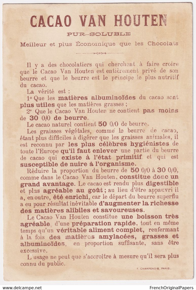 Grande Chromo Champenois - Chocolat Van Houten Port Voilier Marin Pêche Bateau Jouet Fille Poupée Mode Robe Mer C2-22 - Van Houten