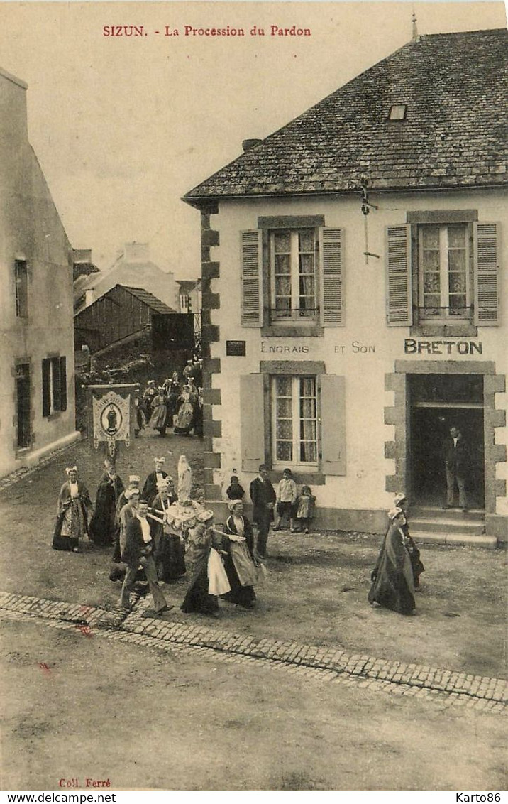 Sizun * La Procession Du Pardon * Fête Religieuse Défilé * Engrais Et Son BRETON - Sizun