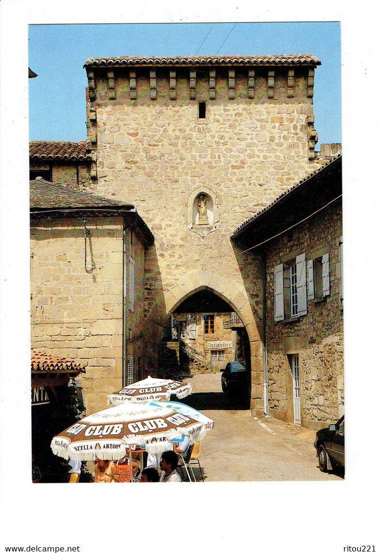 Cpm - [46] Lot > Sousceyrac - Porte Notre-Dame - Parasol Publicité CLUB Stella Artois - - Sousceyrac