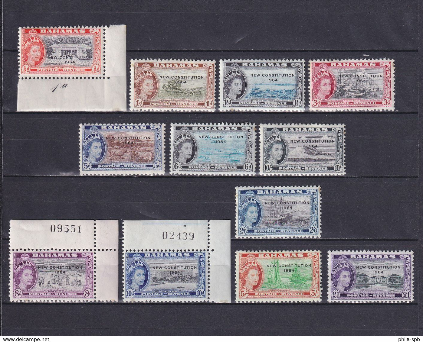 BAHAMAS 1964, SG# 228-243, Part Set, Elizabeth II, Ships, Architecture, MH - 1963-1973 Autonomie Interne