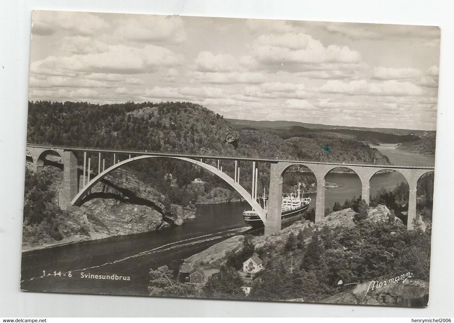 Norvège Norge Svinesundbrua Bateau Commerce Photo Normanns Oslo , Cachet Halden 1951 - Norwegen