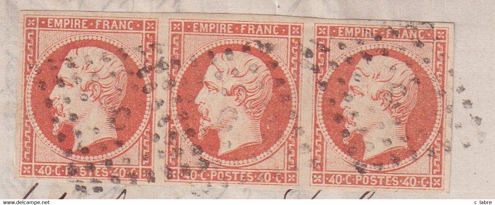 FRANCE : N° 16 . BANDE DE TROIS . POUR " LIMA " ( PEROU) . VIA PANAMA . TTB . 1861 . - 1849-1876: Classic Period