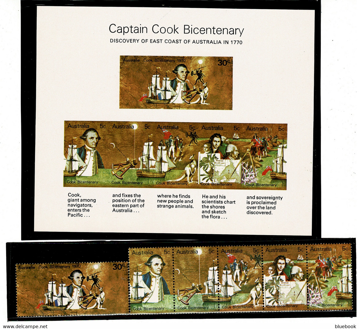 Ref 1474  - 1970 Australia - Captain Cook Presentation Pack - Stamps & Sheet MNH - Neufs