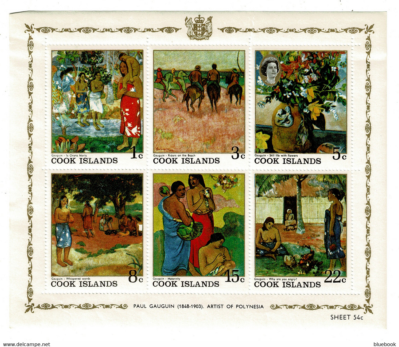 Ref 1474  - Cook Islands - 7 x Miniature Sheets MHH - Paul Gauguin Artist - Art Theme