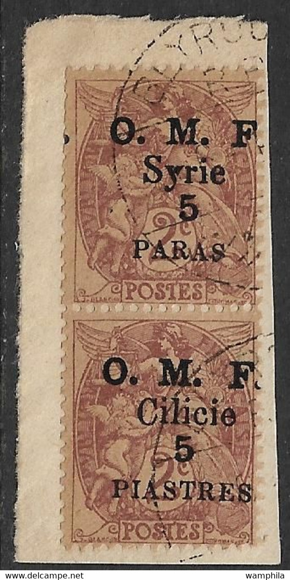 Cilicie N°89b Et 89d Variété Syrie Au Lieu De Cilicie Et 5 Piastres Au Lieu De 5 Paras Se Tenant  Cote +300€. - Used Stamps