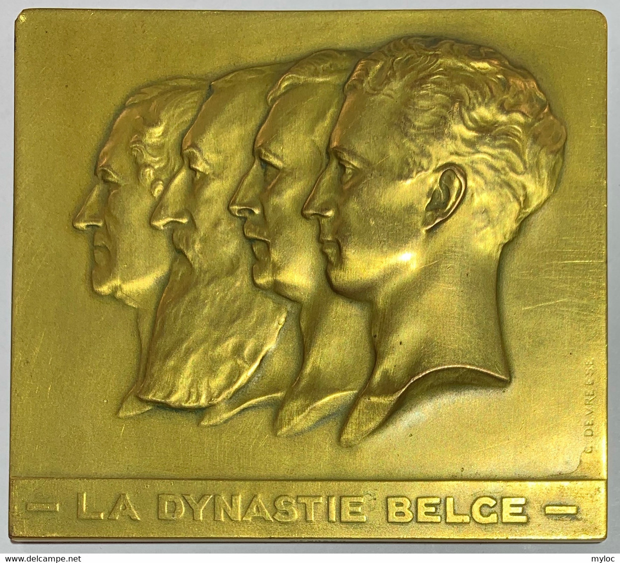 Médaille Bronze. La Dynastie Belge. G. Devreese - Royal / Of Nobility