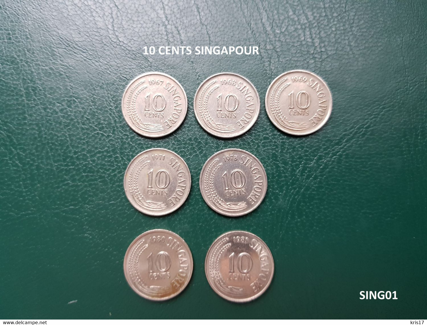(pi) (SING01) Pièces SINGAPOUR SINGAPORE 10 CENTS 1967-68-69 1971-78 1980-81 - Singapore
