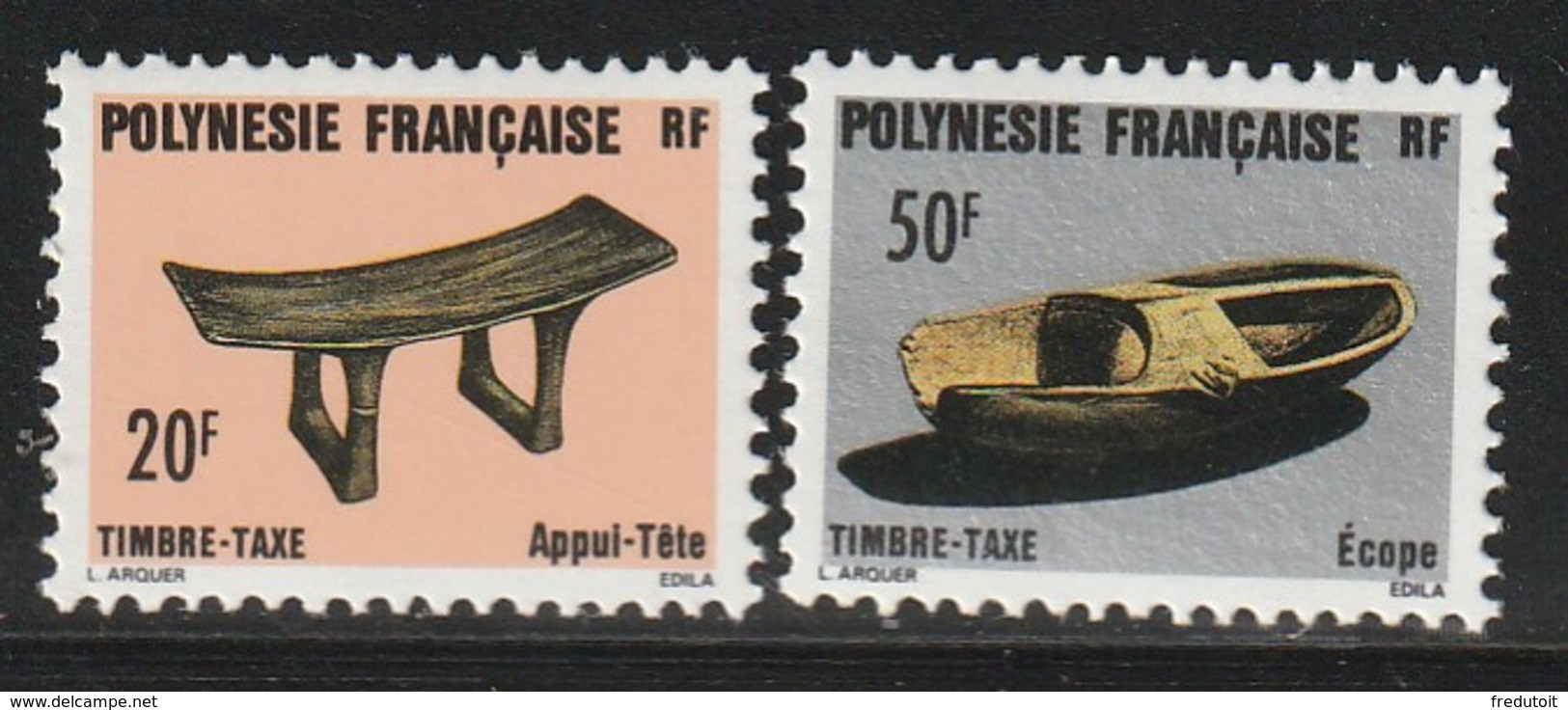 POLYNESIE - Timbres-Taxe  N° 8/9  ** (1987) Artisanat - Portomarken