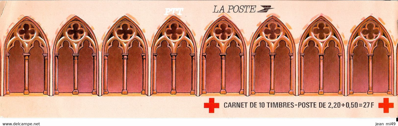 CARNET CROIX ROUGE - Retable D'issenhein COLMAR - 2fr 20 + 50 C - 1985  Y&T 2034 ( Valeur Facial) - Red Cross