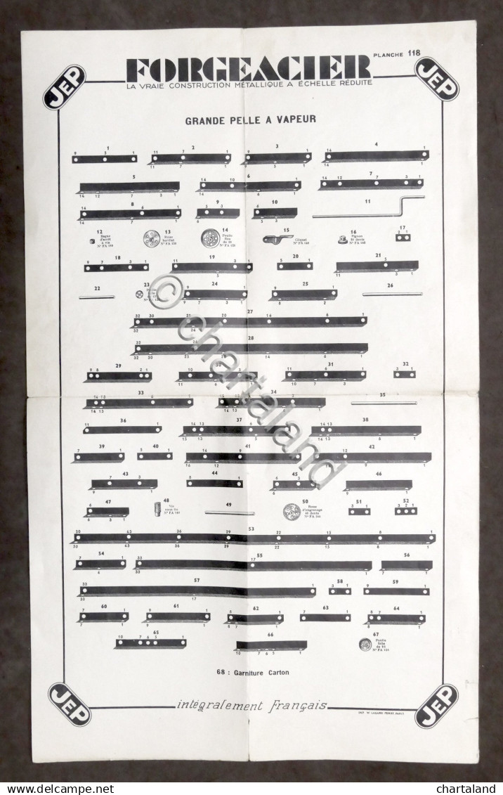 Modellismo - JEP Forgeacier - Planche 118 / 118 A - Grande Pelle A Vapeur - Sonstige & Ohne Zuordnung