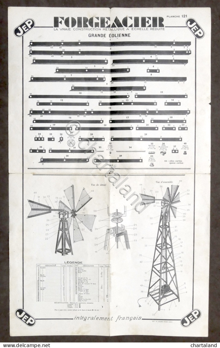 Modellismo - JEP Forgeacier - Planche 121 - Grande Eolienne - Other & Unclassified