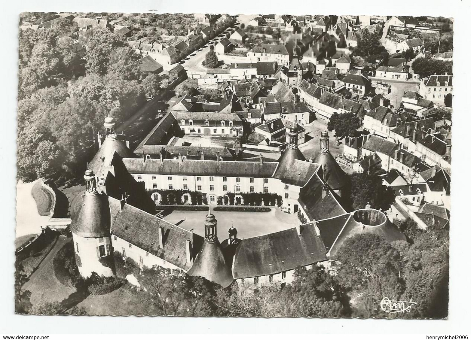 89 Yonne St Fargeau Vue Aérienne Sur Le Chateau Et Panorama Sur La Ville Cachet Ancy Le Franc 1960 - Saint Fargeau