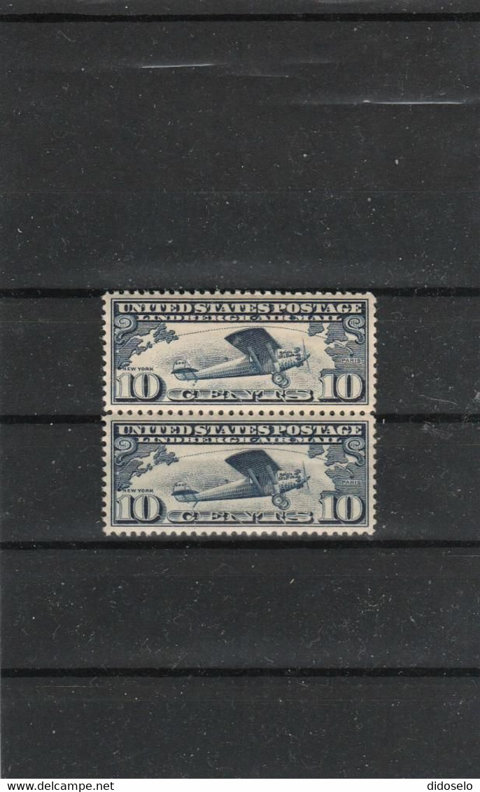 USA - 1927 - Spirit Of St.Louis Plane - 2 MLH (*) Stamps - 1b. 1918-1940 Nuevos