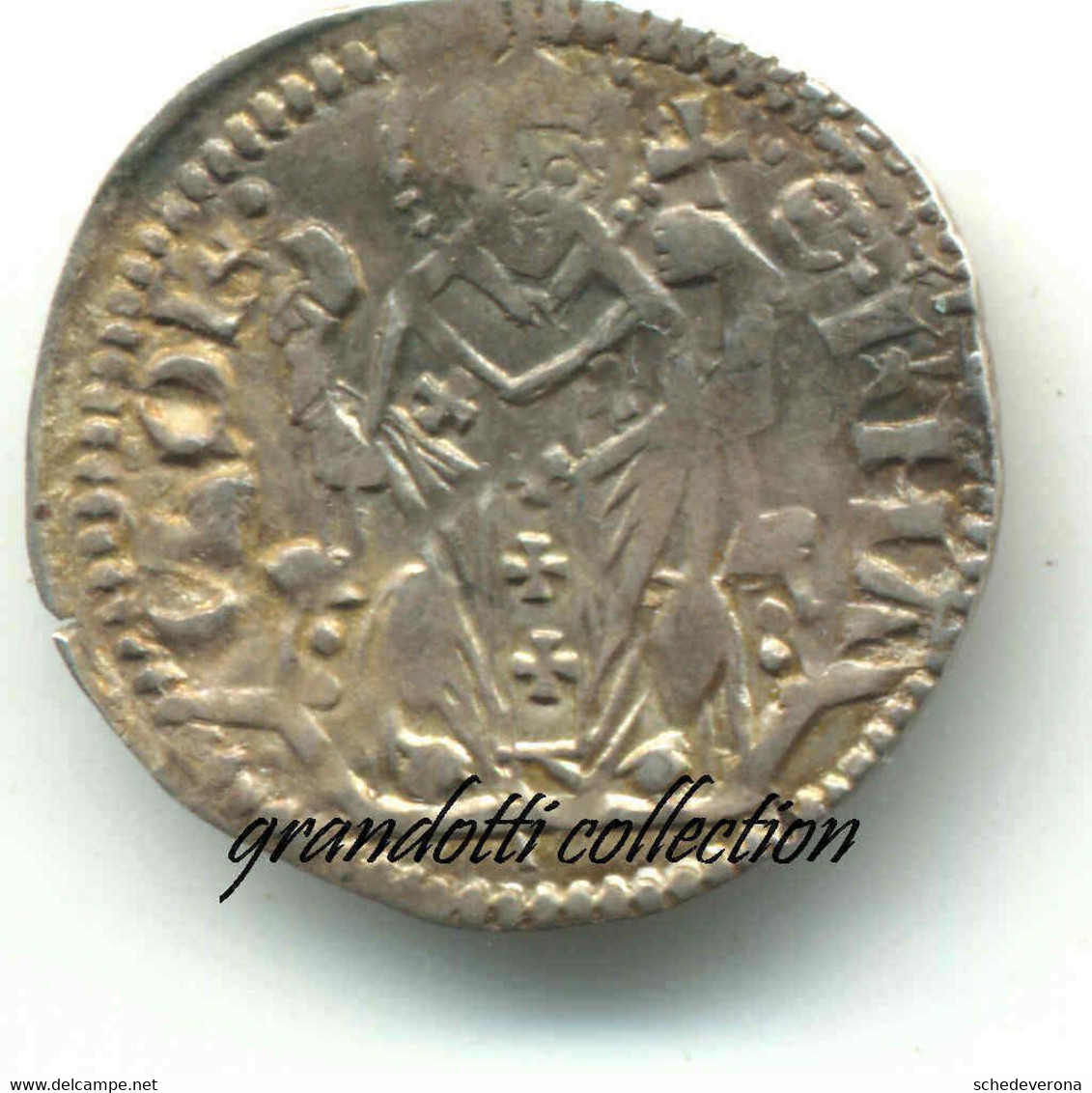 AQUILEIA PATRIARCATO BERTANDO SAN GENESIO DENARO 1334 - 1350 MONETA MEDIEVALE - Monete Feudali
