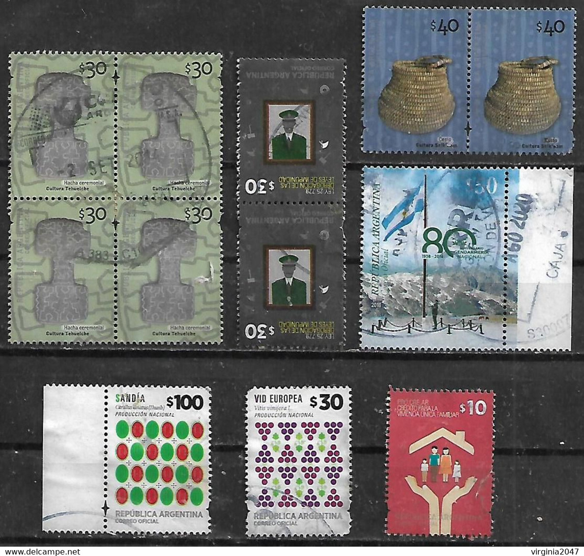 2013-8 Argentina Cacharros Tehuelches-ley Impunidad-frutas-gendarmeria 12v. - Used Stamps