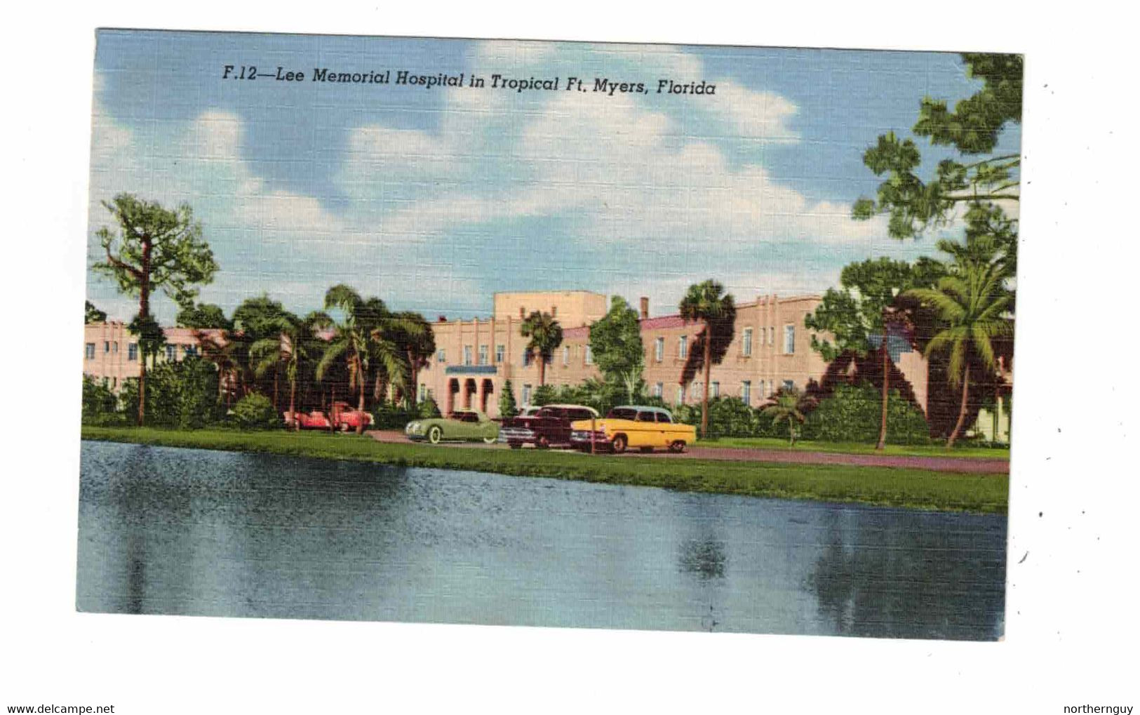 FORT MYERS, Florida, USA, Lee Memorial Hospital , 1955 Linen Postcard, "FIGHT TB" Slogan Cancel - Fort Myers