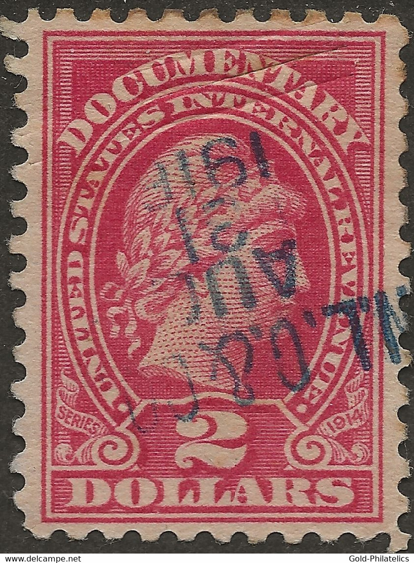 United States Revenue 1914 SC R218 Liberty $2 Carmine Used - Fiscaux