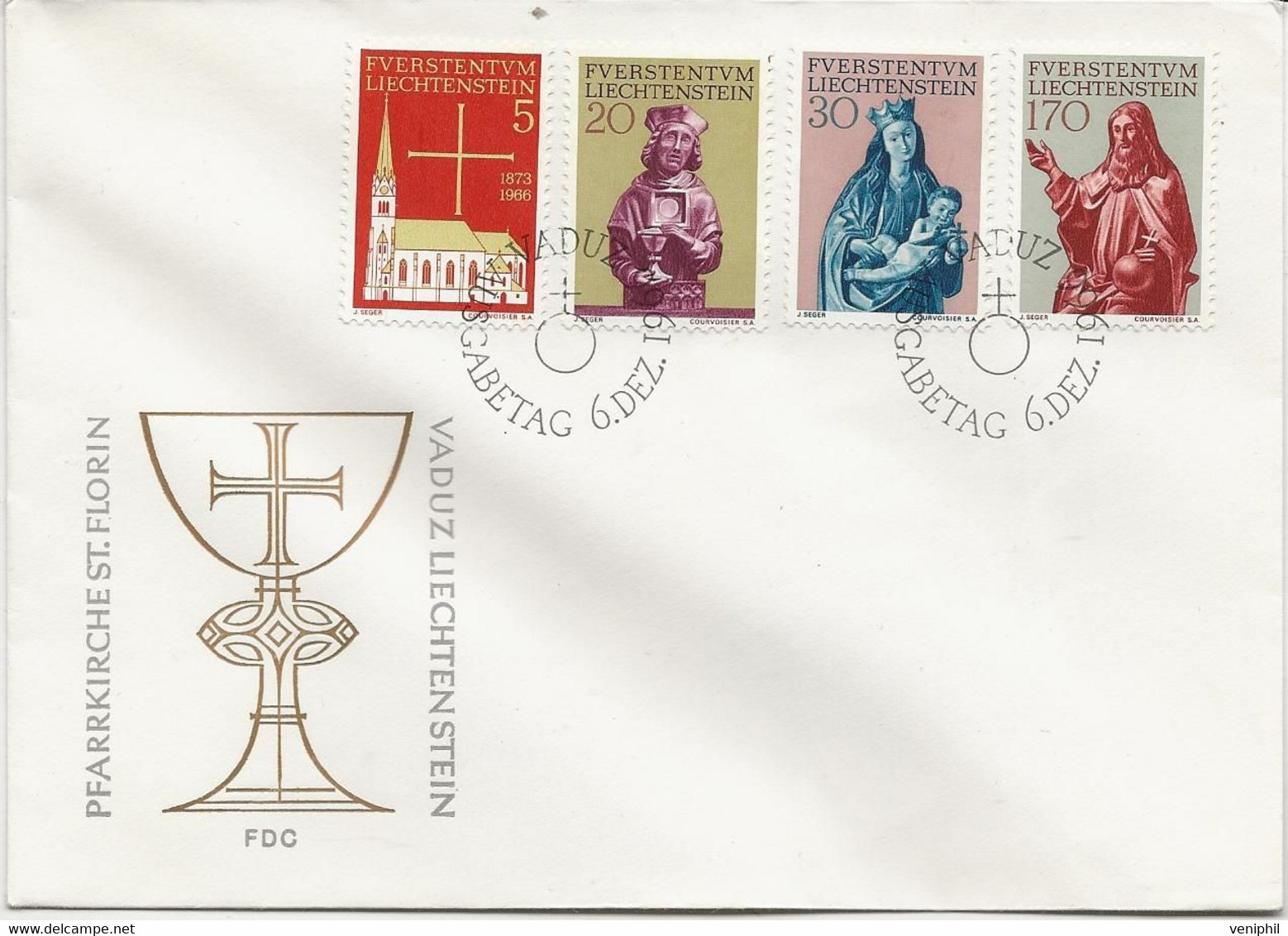 LIECHTENSTEIN -FDC AFFRANCHIE N° 418 A 421 - ANNEE 1966 - FDC