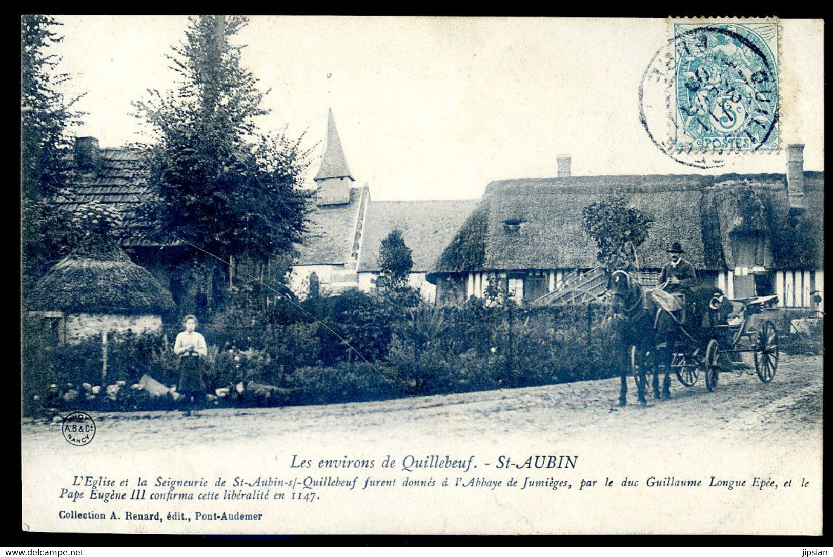 Cpa Du 27  Environs De Quillebeuf -- St Aubin     NOV20-29 - Saint-Aubin-d'Ecrosville