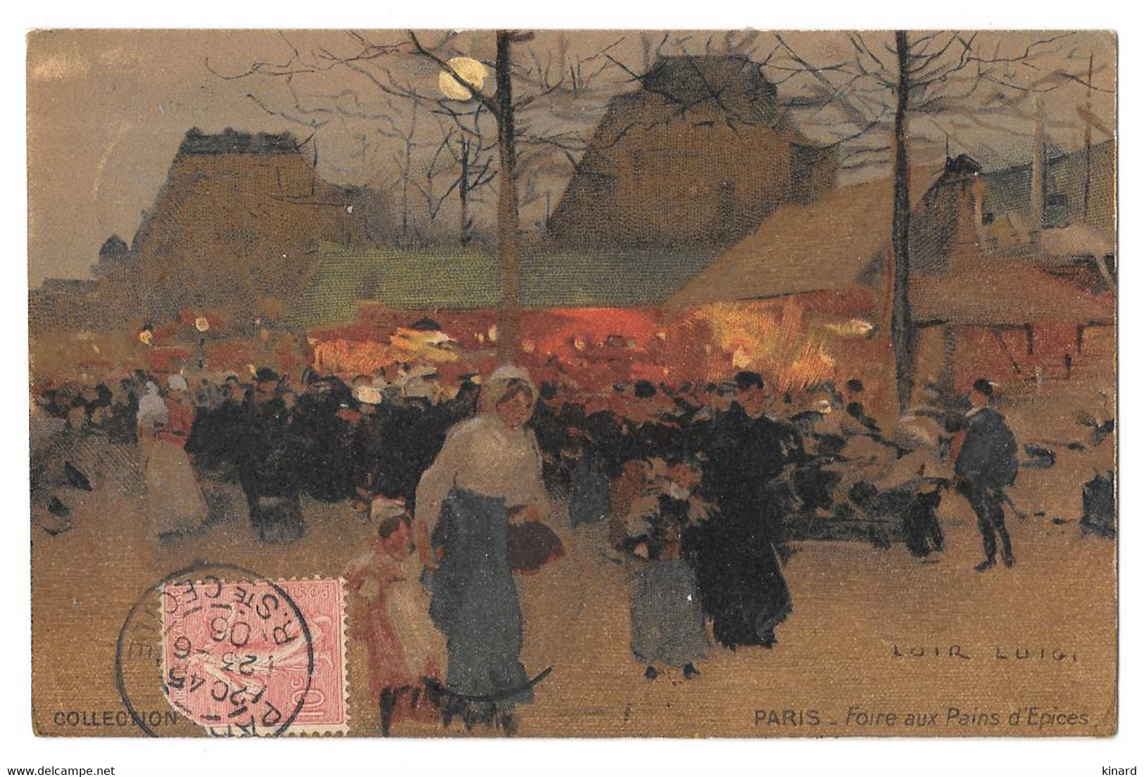 CPA..  ILLUSTR..  LOIR LUIGI... VUE DE PARIS ..1906..FOIRE AUX PAINS D'EPICES TBE SCAN - Loir