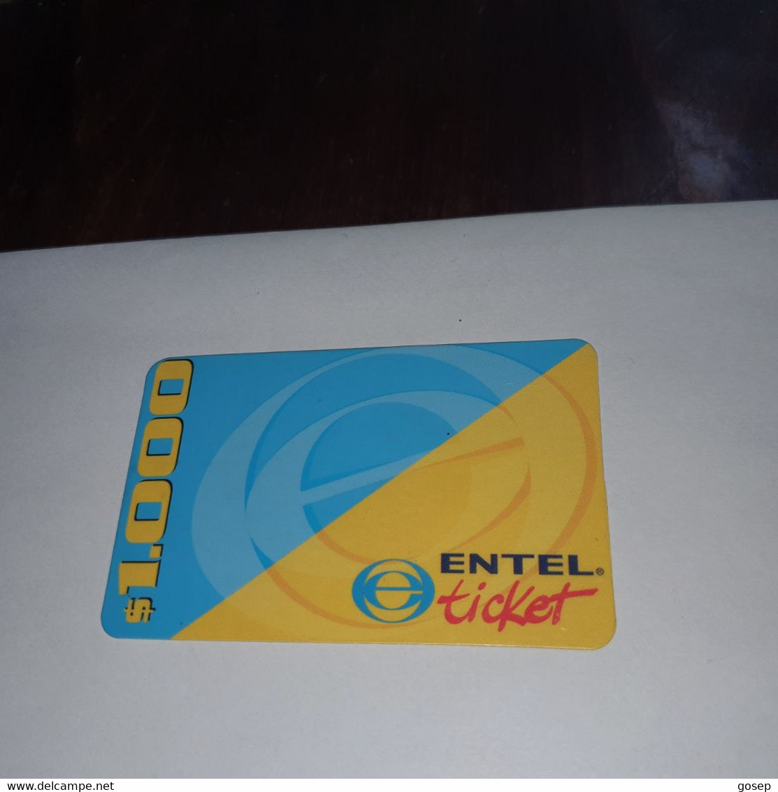 Chile-entel Ticket-(6)-($1.000)-(975-174-317-033)-(30/6/2000)-(look Outside)-used Card+1card Prepiad Free - Chile