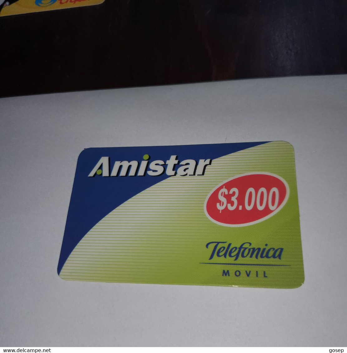 Chile-amistar-telefonica-(9)-($3.000)-(6419-9417-8526-0)-(28/2/2001)-(look Outside)-used Card+1card Prepiad Free - Chili