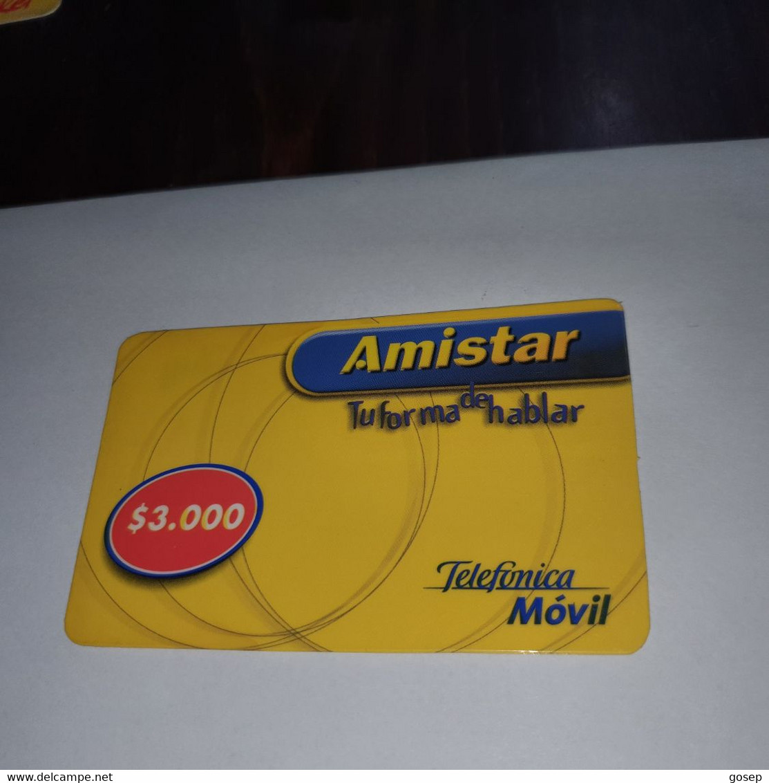 Chile-amistar-telefonica-(11)-($3.000)-(8640-4066-4209-1)-(16/10/2001)-(look Outside)-used Card+1card Prepiad Free - Chile
