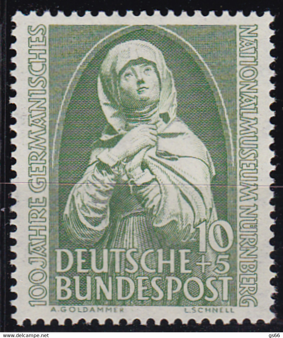 BRD 1952,  151, MNH **,  Germanisches Nationalmuseum - Unused Stamps