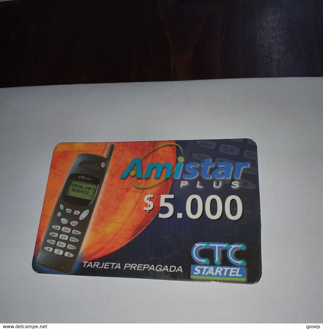 Chile-amistar Plus-(15)-($5.000)-(716874852797)-(8940)-(look Outside)-used Card+1card Prepiad Free - Chile