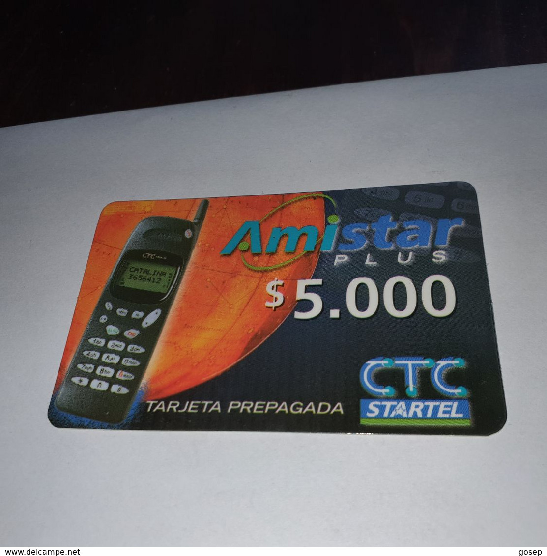 Chile-amistar Plus-(17)-($5.000)-(315968361146)-(61374)-(look Outside)-used Card+1card Prepiad Free - Chili