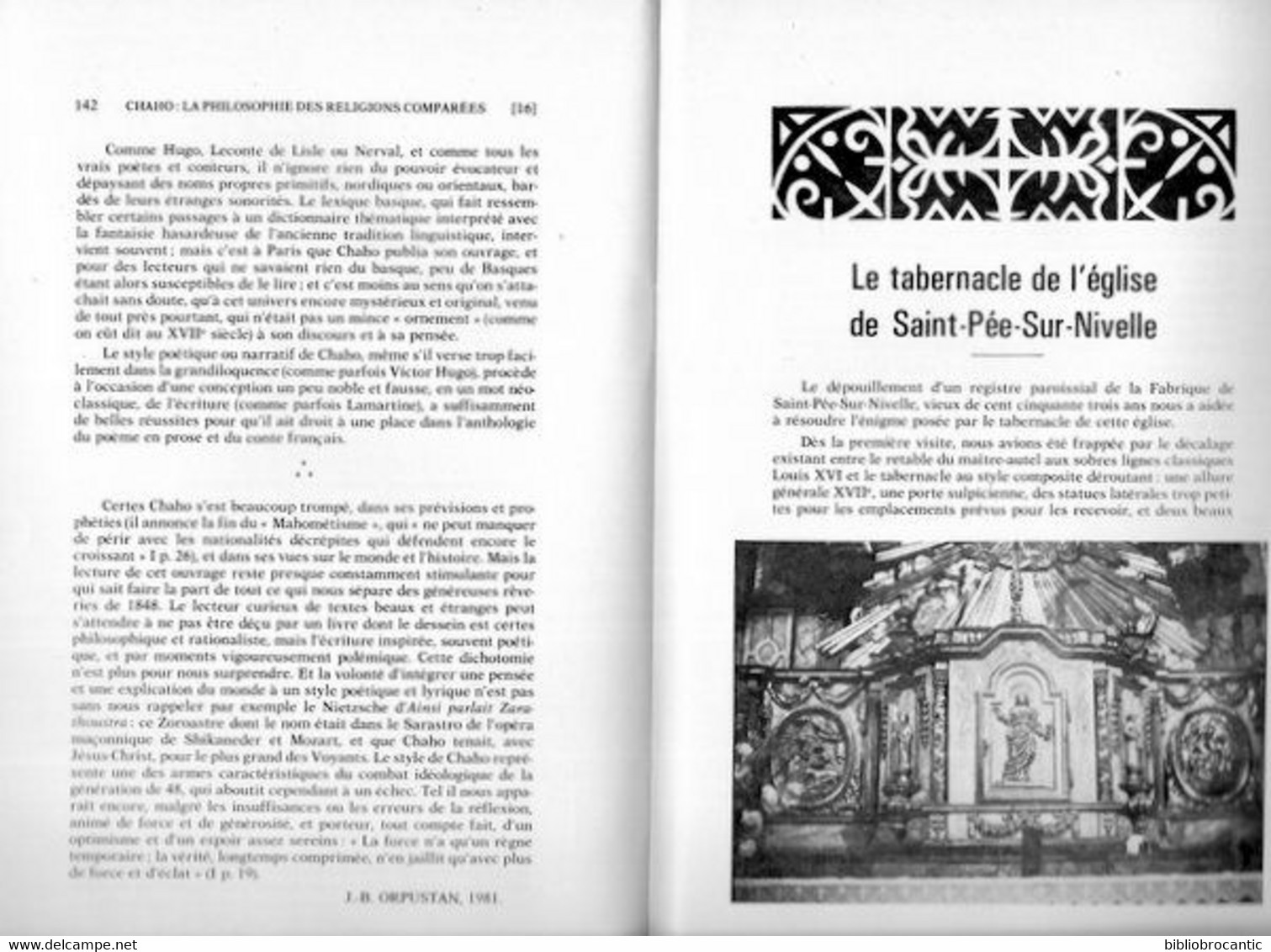 BULLETIN Du MUSEE BASQUE N°93(3°T.1981)CERCLE DE PIERRES DE JATSAGUNE/AUGUSTIN CHAHO/TABERNACLE EGLISE ST PEE Sur N. - Baskenland