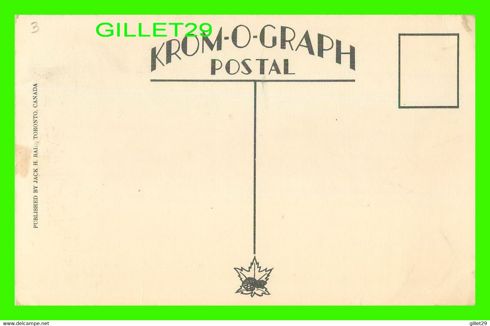 THOUSAND ISLANDS, ONTARIO - SHIP ON THE RIVER - KROM-O-GRAPH POSTAL - PUB. BY JACK H. BAIL - - Thousand Islands