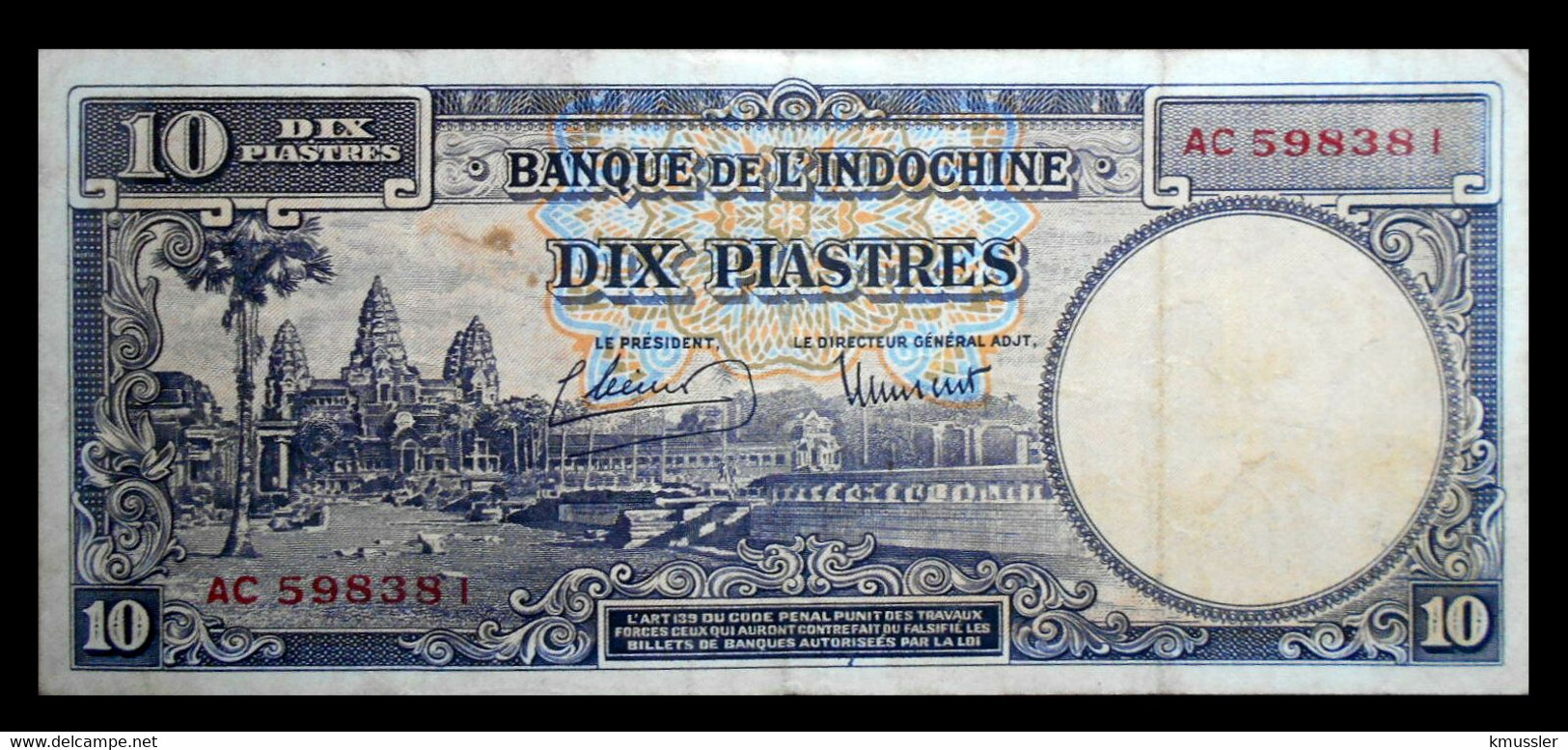 # # # Ältere Banknote Französisch Indochina (french Indochine) 10 Piastres 1947 # # # - Indochina