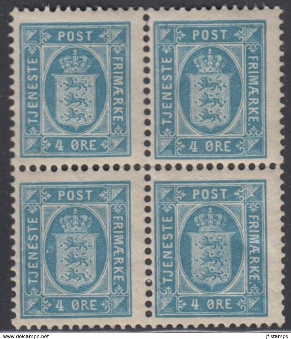 1903. Official. 4 Øre 4-block Perf 12 3/4 Never Hinged.  (Michel Di 5ZB) - JF415029 - Service