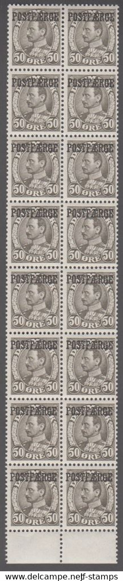 1936. Parcel Post (POSTFÆRGE). Christian X 50 Øre 16-block Never Hinged.  (Michel PF20) - JF415042 - Parcel Post