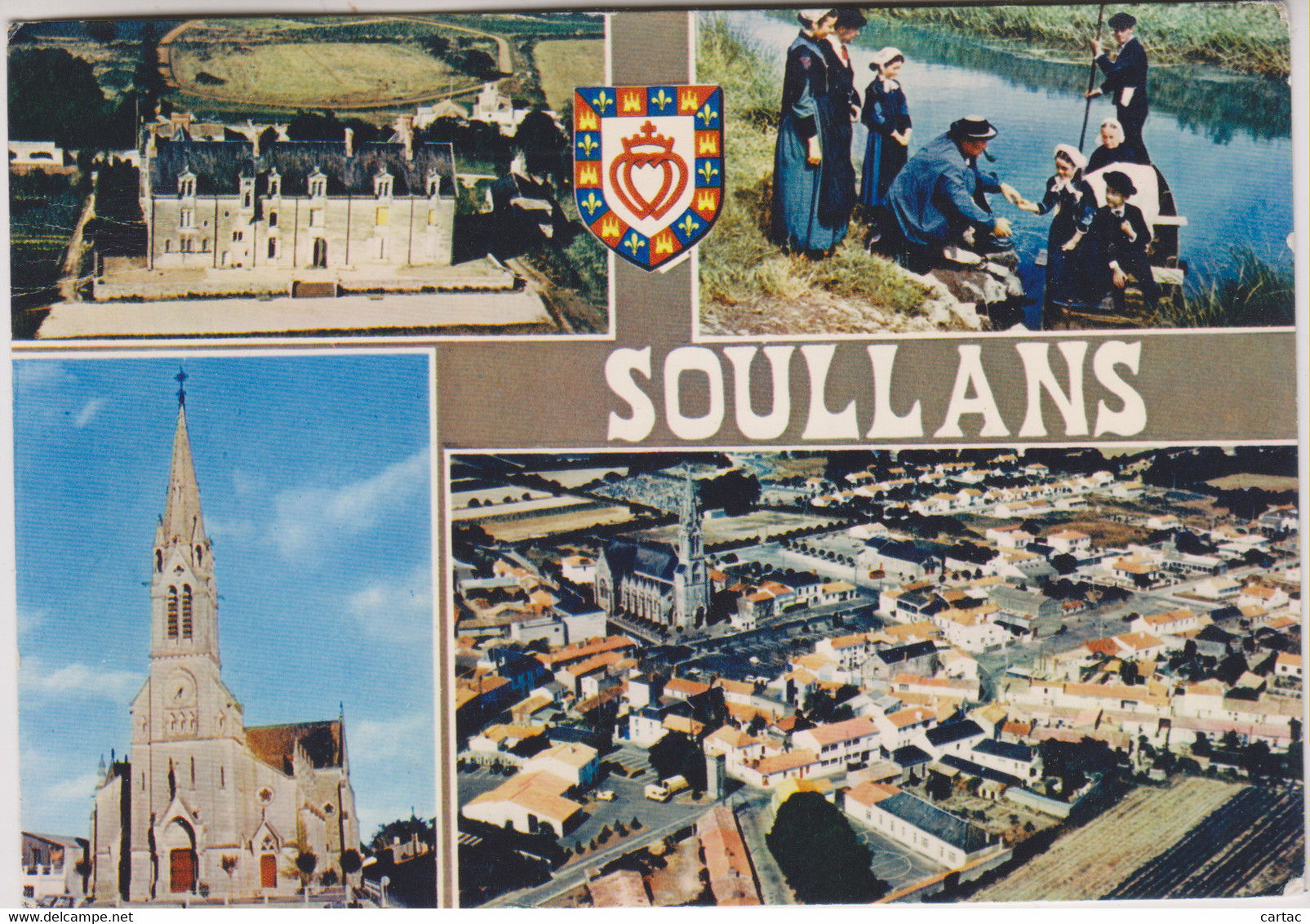 D85 - SOULLANS -CHÂTEAU DE LA VERRIE/FOLKLORE VENDEEN/L'EGLISE ST HIALIRE/VUE AERIENNE LE BOURG-CPSM Multivues (4 Vues) - Soullans